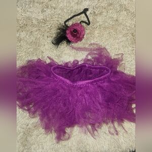NEW - Fray Raggedy Tutu Skirt & Headband Set for baby photos (0-3 Months)